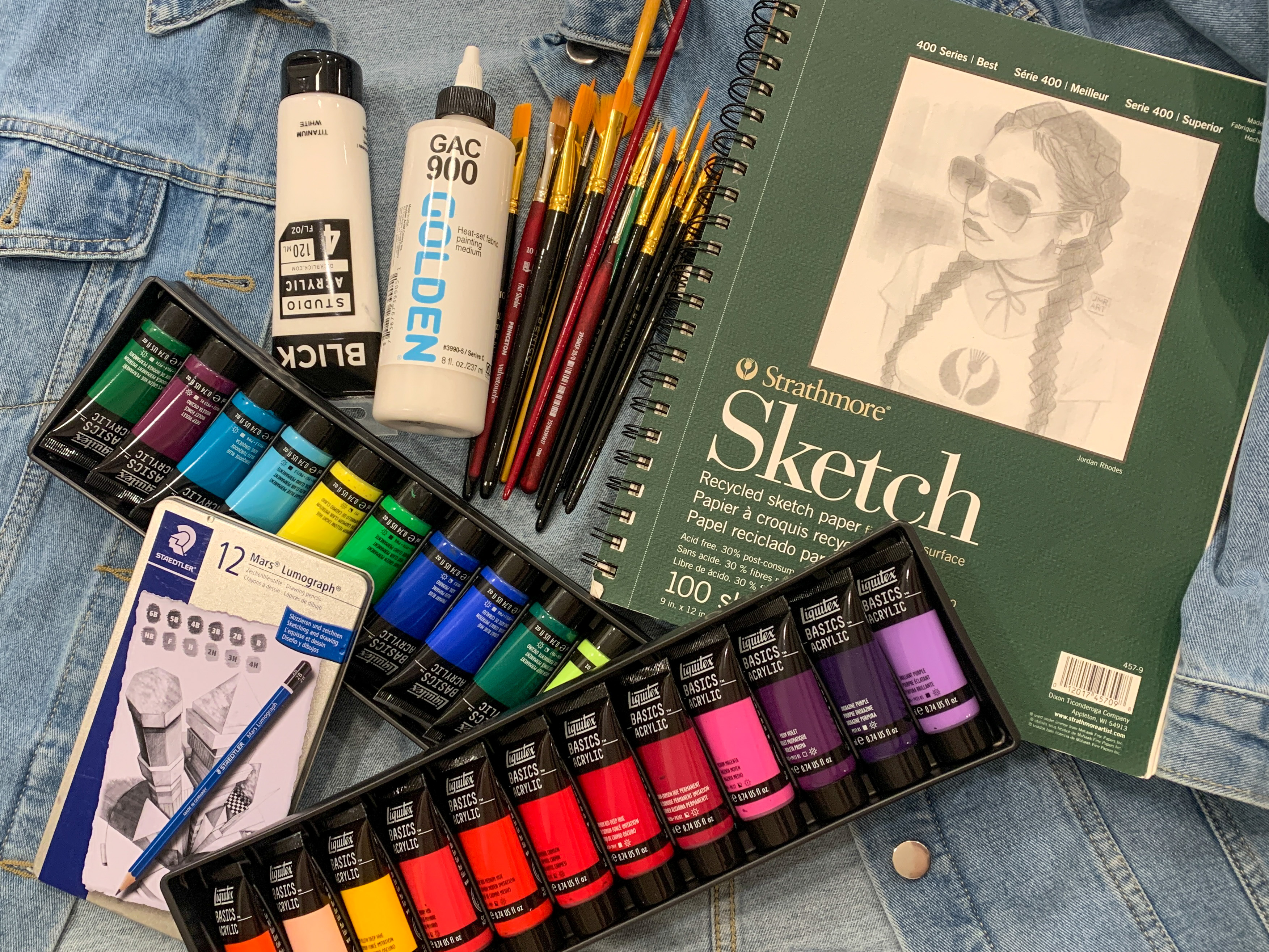art supplies for painting a jacket